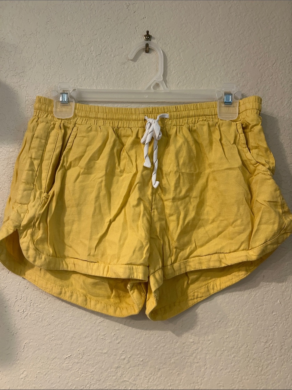 HONOLUA SURF CO Yellow Women's Drawstring Lounge Shorts, Sz L